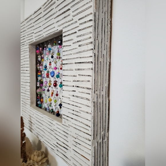 BOHO CHICKEN WIRE BEADED FRAME/WALL DECOR - Picture 2 of 8